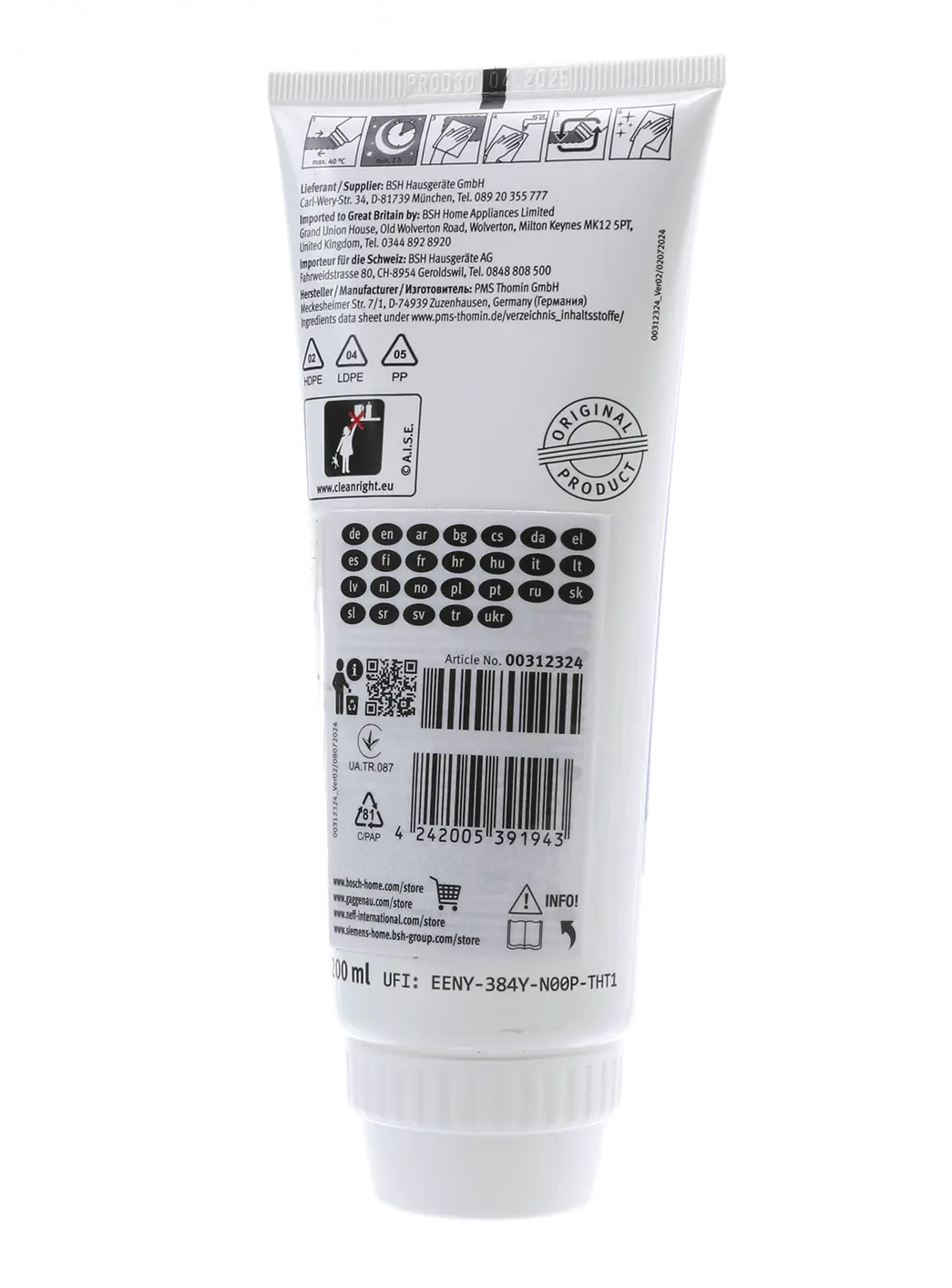 Gel vệ sinh lò nướng 200ml 00312324