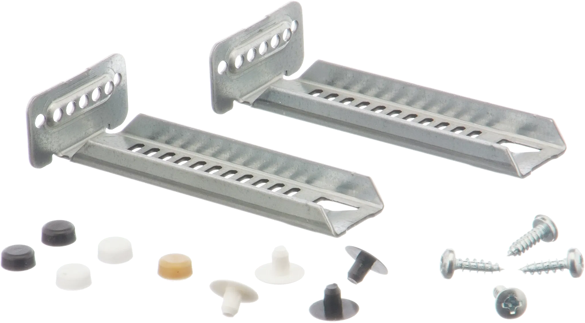 Fixing kit Toe kick mounting brackets (2 pcs) w/ screws, screw caps (set) 00612653