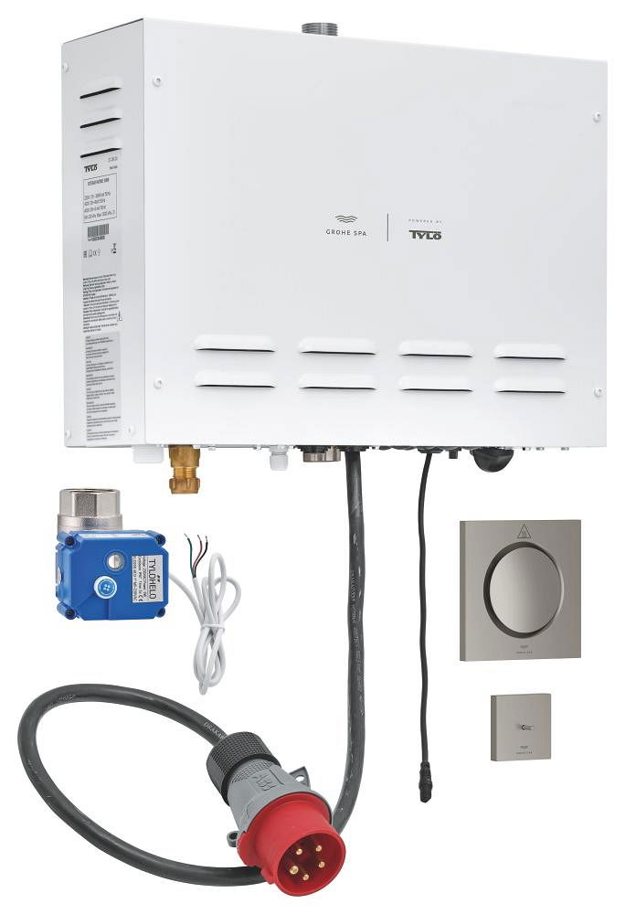 Máy xông hơi kèm đầu xả hơi và cảm biến nhiệt độ Grohe Spa F-digital Deluxe 100751MS00 9.9 kW