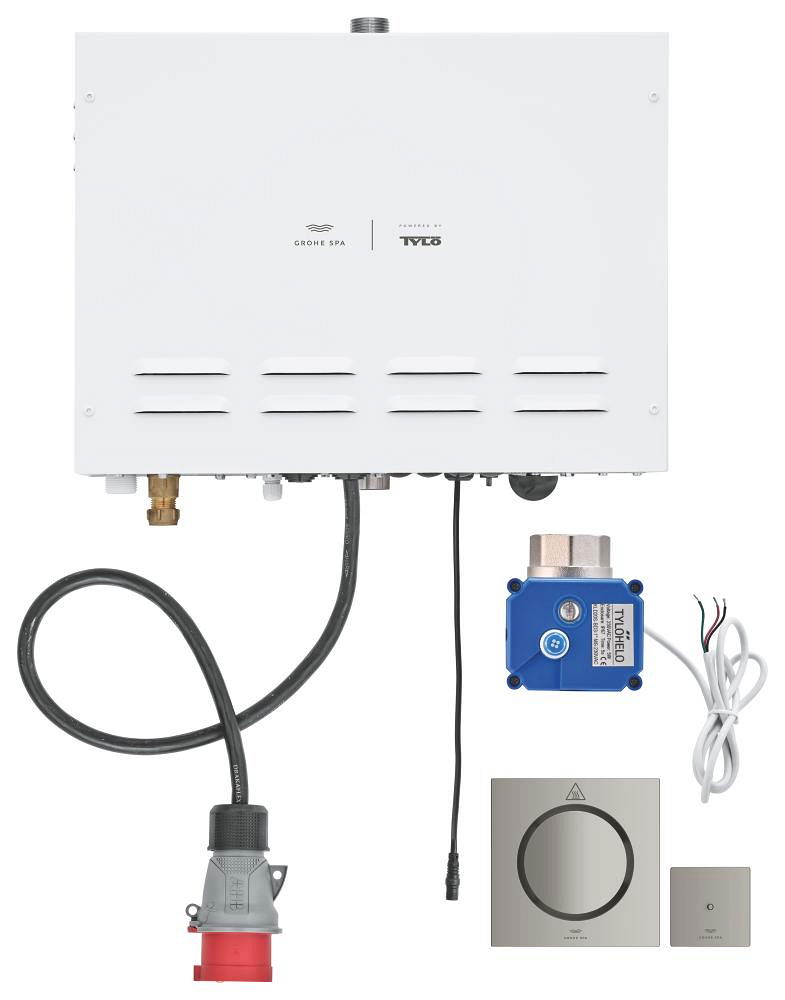 Máy xông hơi kèm đầu xả hơi và cảm biến nhiệt độ Grohe Spa F-digital Deluxe 100751MS00 9.9 kW