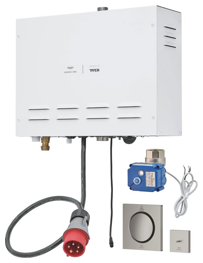 Máy xông hơi kèm đầu xả hơi và cảm biến nhiệt độ Grohe Spa F-digital Deluxe 100751MS00 9.9 kW