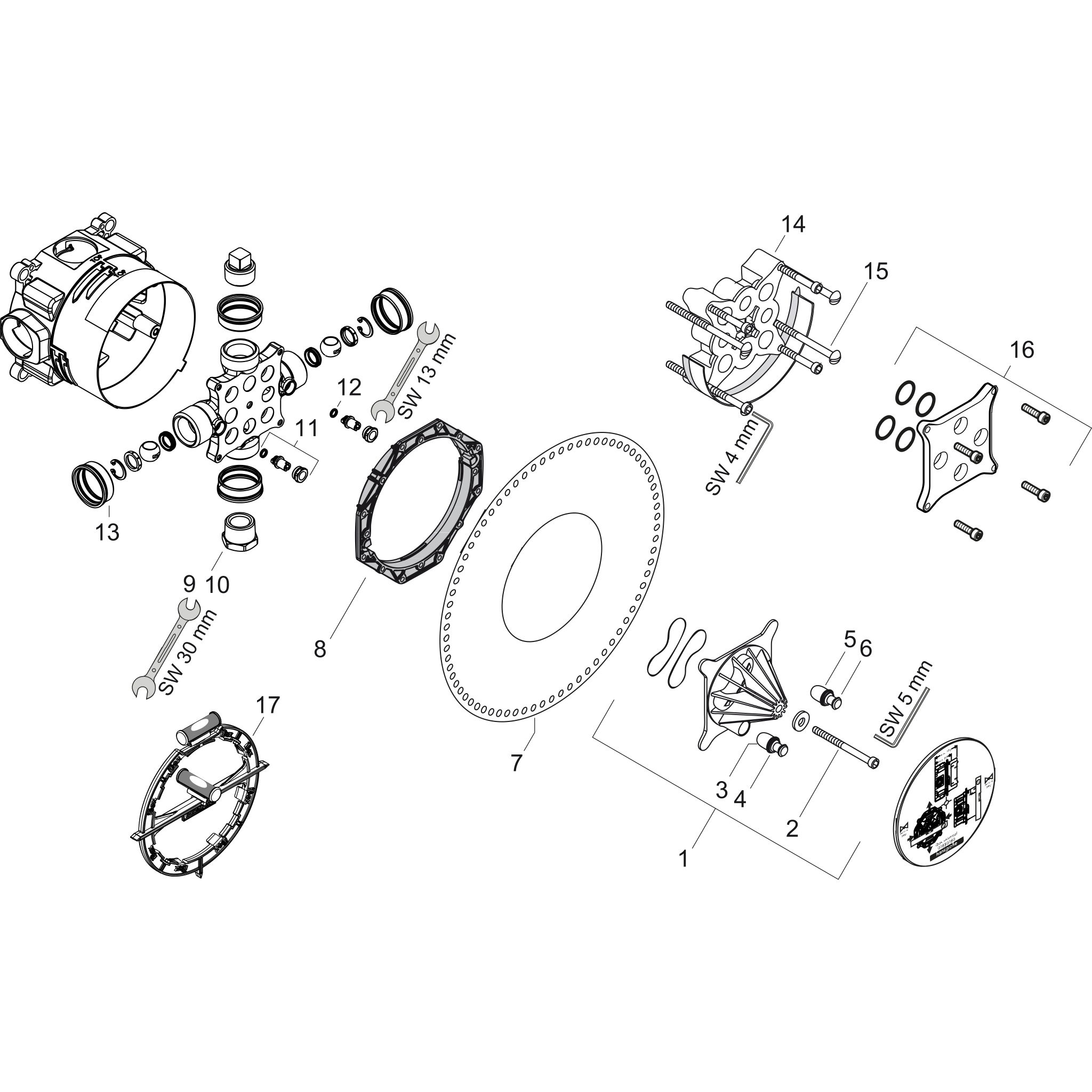 Sơ đồ phụ kiện Bộ âm Hansgrohe iBox universal 01850180