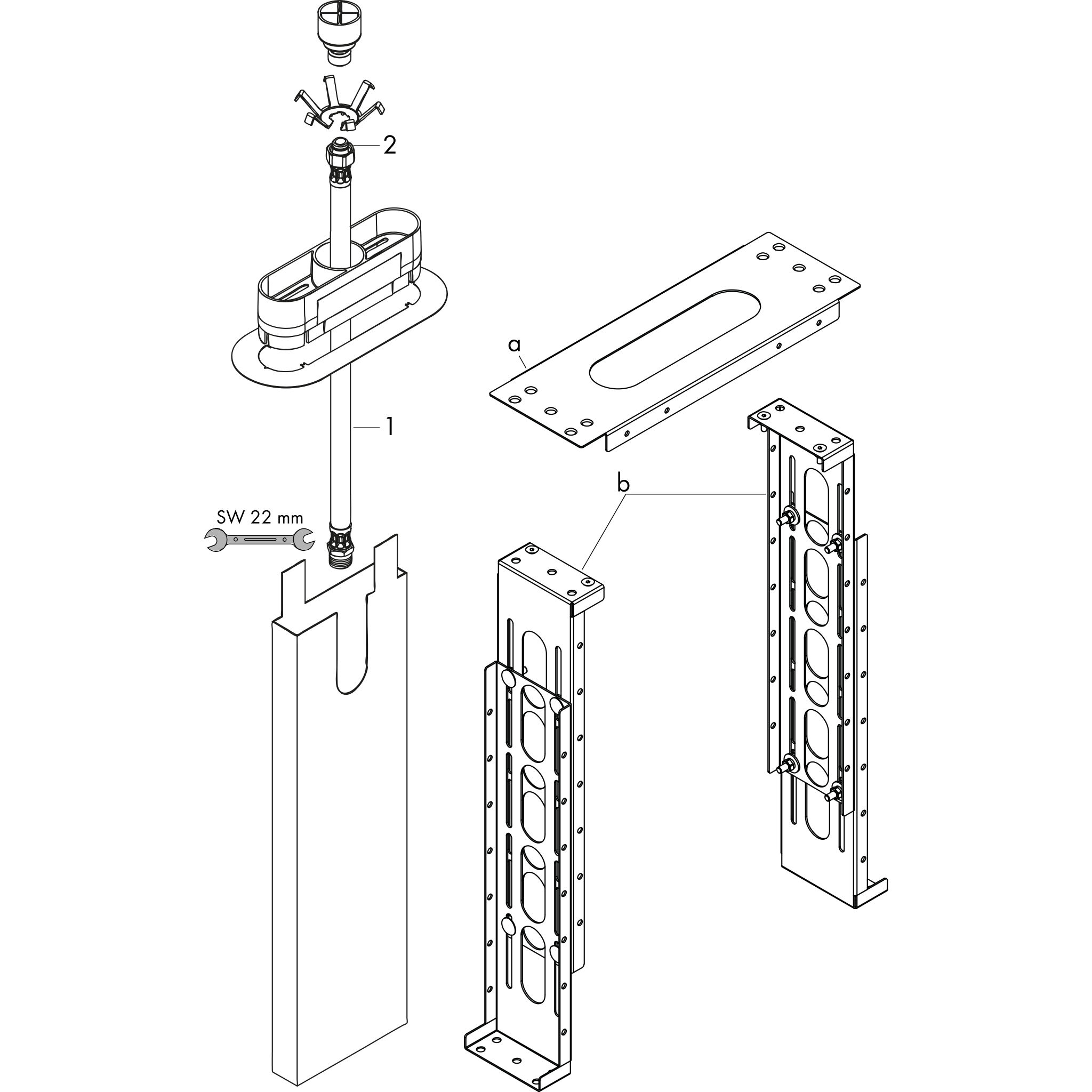 Sơ đồ phụ kiện Bộ âm Hansgrohe sBox 13560180