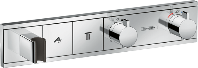 Bộ điều nhiệt âm tường 2 chức năng tích hợp giá đỡ vòi sen Hansgrohe RainSelect 15355000 Chrome