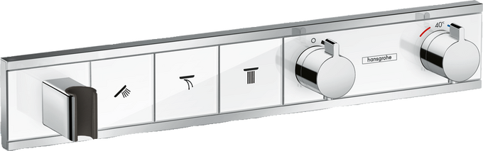 Bộ điều nhiệt âm tường 3 chức năng tích hợp giá đỡ vòi sen Hansgrohe RainSelect 15356400 White/Chrome