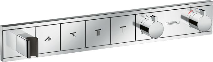 Bộ điều nhiệt âm tường 4 chức năng tích hợp giá đỡ vòi sen Hansgrohe RainSelect 15357000 Chrome