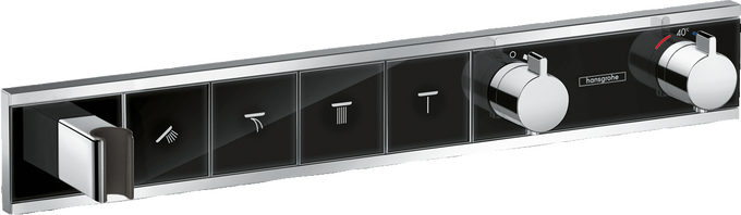 Bộ điều nhiệt âm tường 4 chức năng tích hợp giá đỡ vòi sen Hansgrohe RainSelect 15357600 Black/Chrome