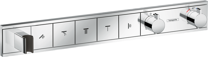 Bộ điều nhiệt âm tường 5 chức năng tích hợp giá đỡ vòi sen Hansgrohe RainSelect 15358000 Chrome