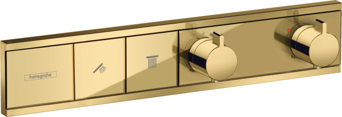Bộ điều nhiệt âm tường 2 chức năng Hansgrohe RainSelect 15380990 Polished Gold Optic
