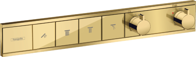 Bộ điều nhiệt âm tường 4 chức năng Hansgrohe RainSelect 15382990 Polished Gold Optic