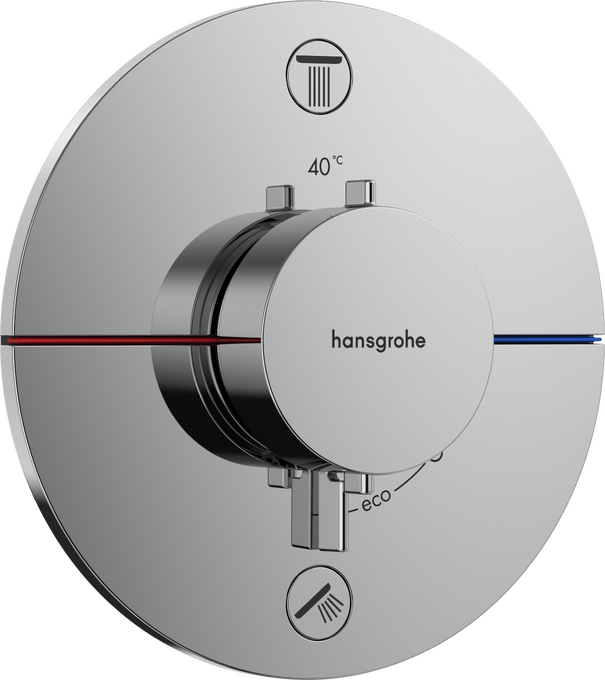 Bộ điều nhiệt âm tường 2 chức năng Hansgrohe ShowerSelect Comfort S 15554000 Chrome