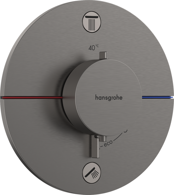 Bộ điều nhiệt âm tường 2 chức năng Hansgrohe ShowerSelect Comfort S 15554340 Brushed Black Chrome