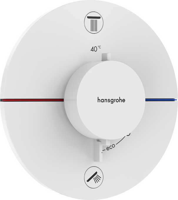 Bộ điều nhiệt âm tường 2 chức năng Hansgrohe ShowerSelect Comfort S 15554700 Matt White