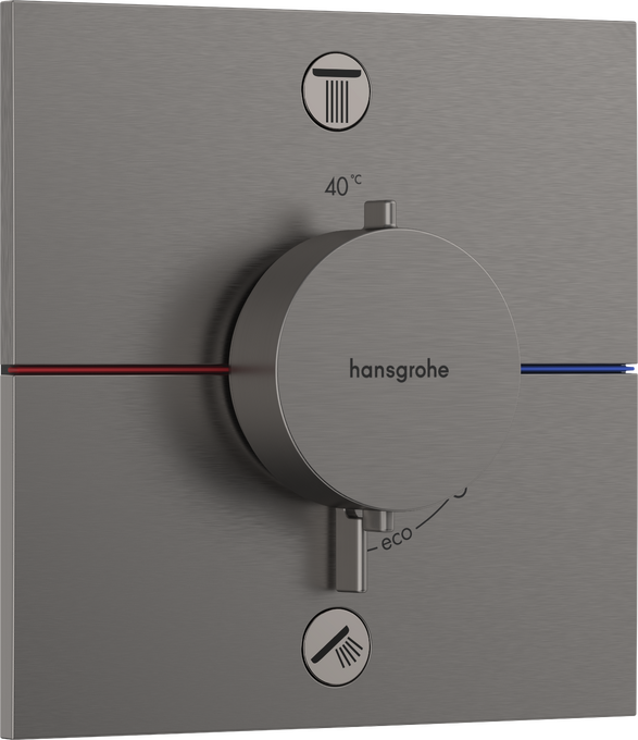 Bộ điều nhiệt âm tường 2 chức năng Hansgrohe ShowerSelect Comfort E 15572340 Brushed Black Chrome