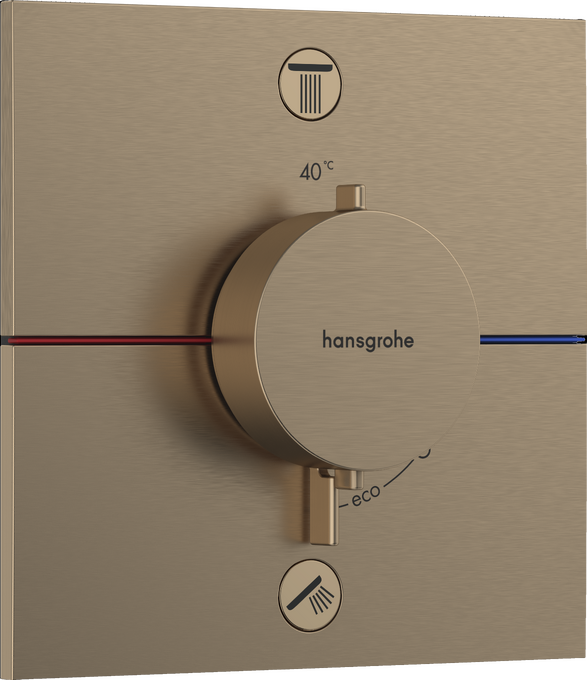 Bộ điều nhiệt âm tường 2 chức năng Hansgrohe ShowerSelect Comfort E 15578140 Brushed Bronze
