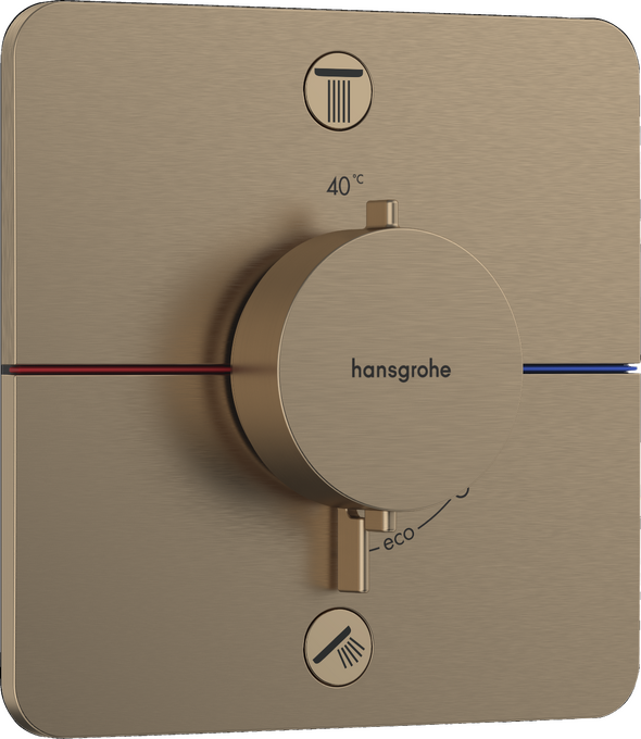 Bộ điều nhiệt âm tường 2 chức năng Hansgrohe ShowerSelect Comfort Q 15586140 Brushed Bronze