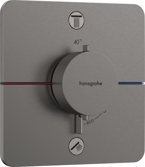 Bộ điều nhiệt âm tường 2 chức năng Hansgrohe ShowerSelect Comfort Q 15586340 Brushed Black Chrome