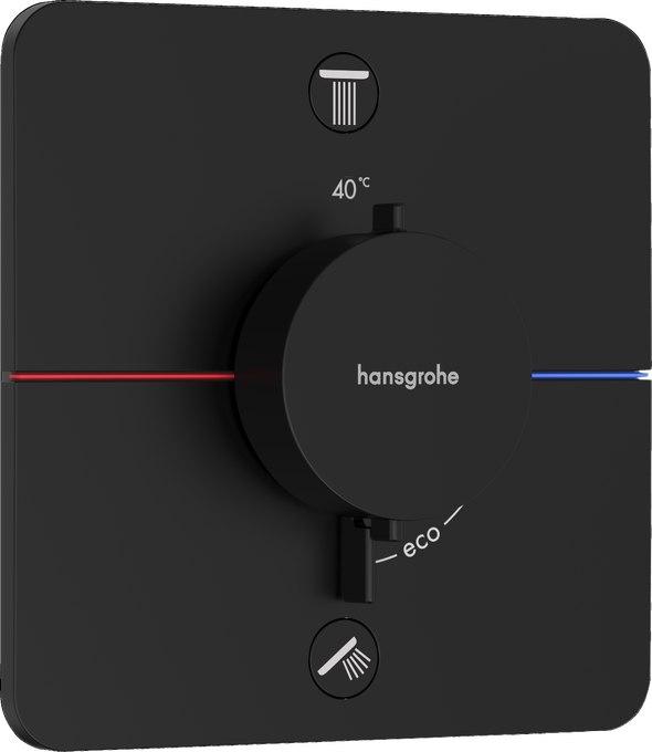 Bộ điều nhiệt âm tường 2 chức năng Hansgrohe ShowerSelect Comfort Q 15586670 Matt Black