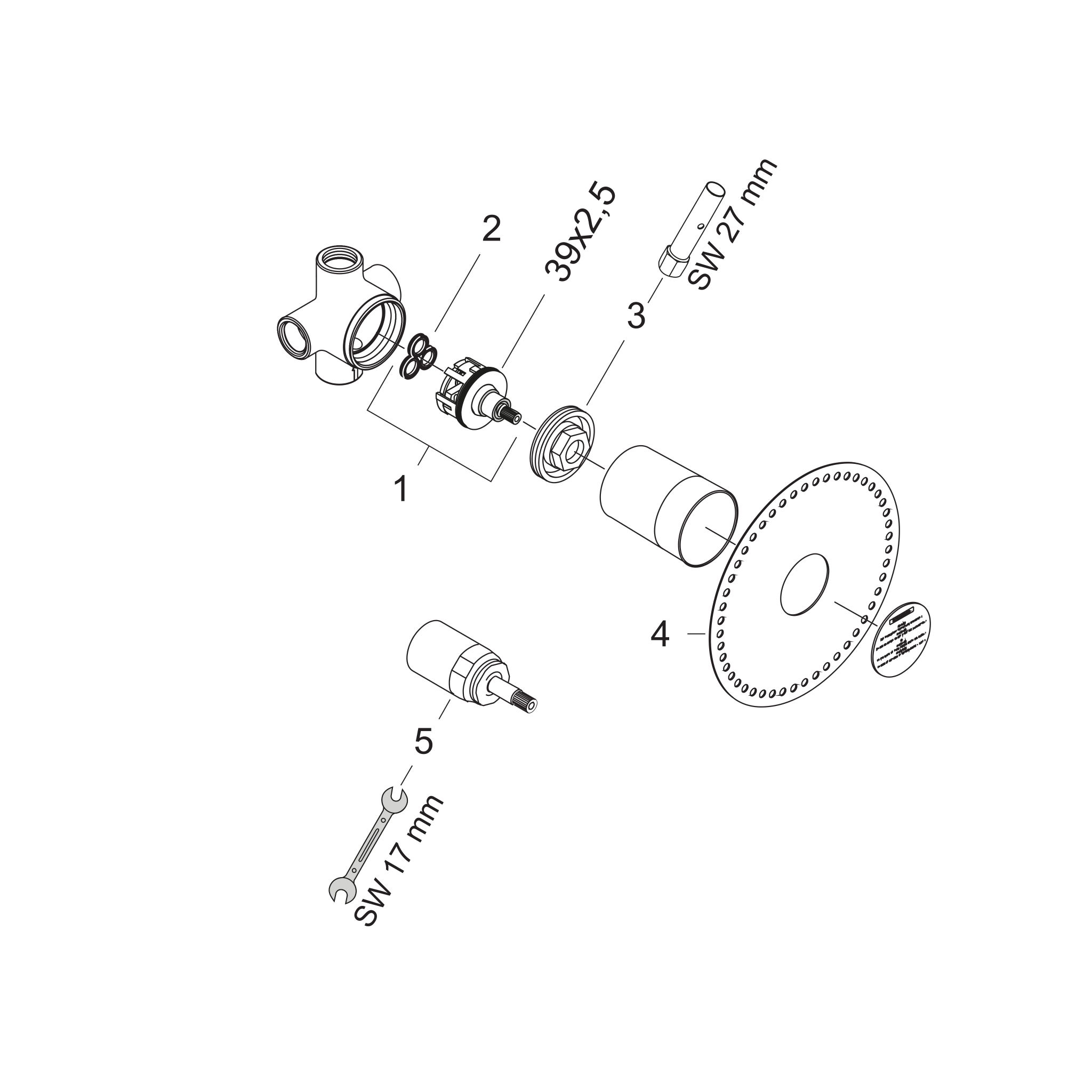 Sơ đồ phụ kiện Bộ âm Hansgrohe 15930180