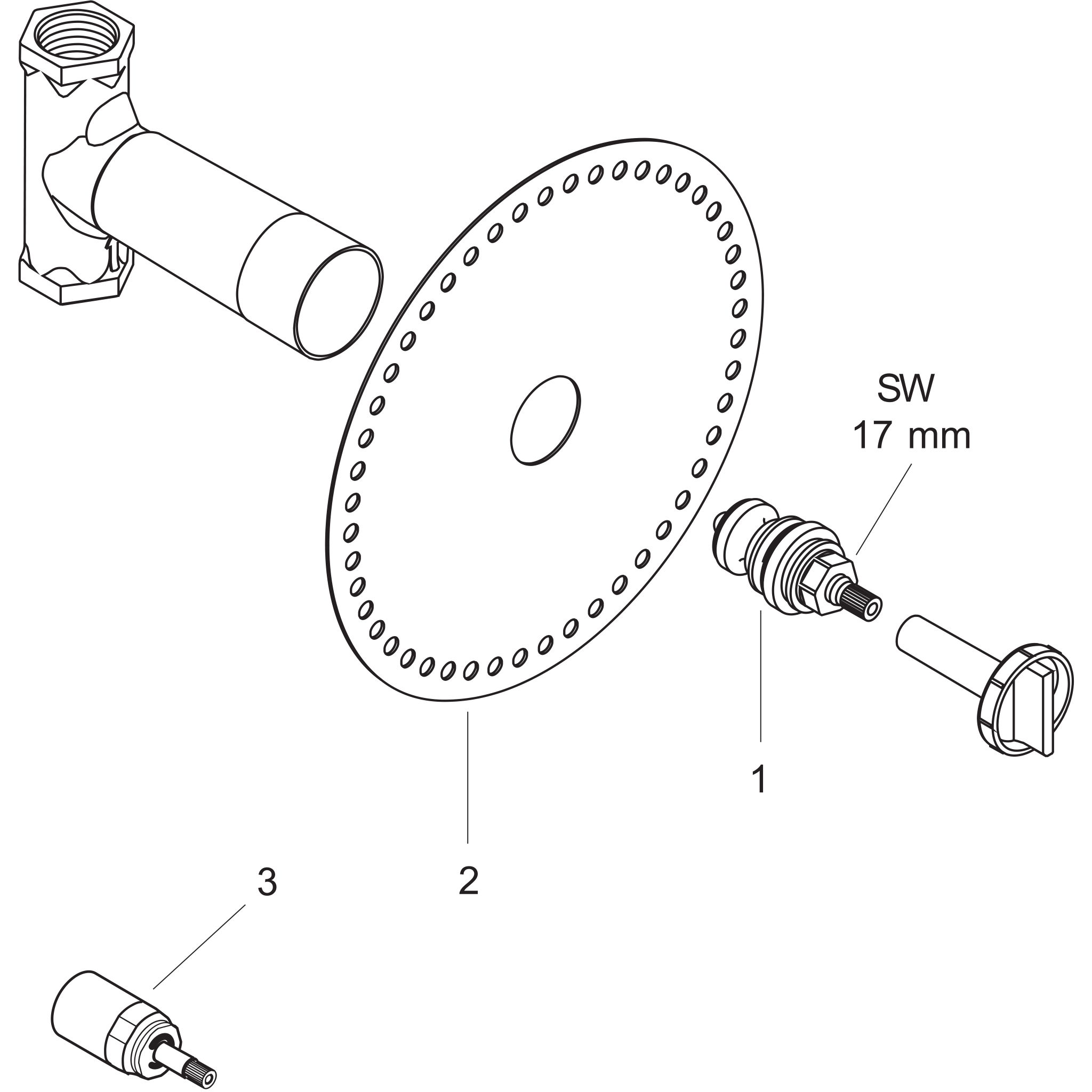 Sơ đồ phụ kiện Van khóa Hansgrohe 15970180