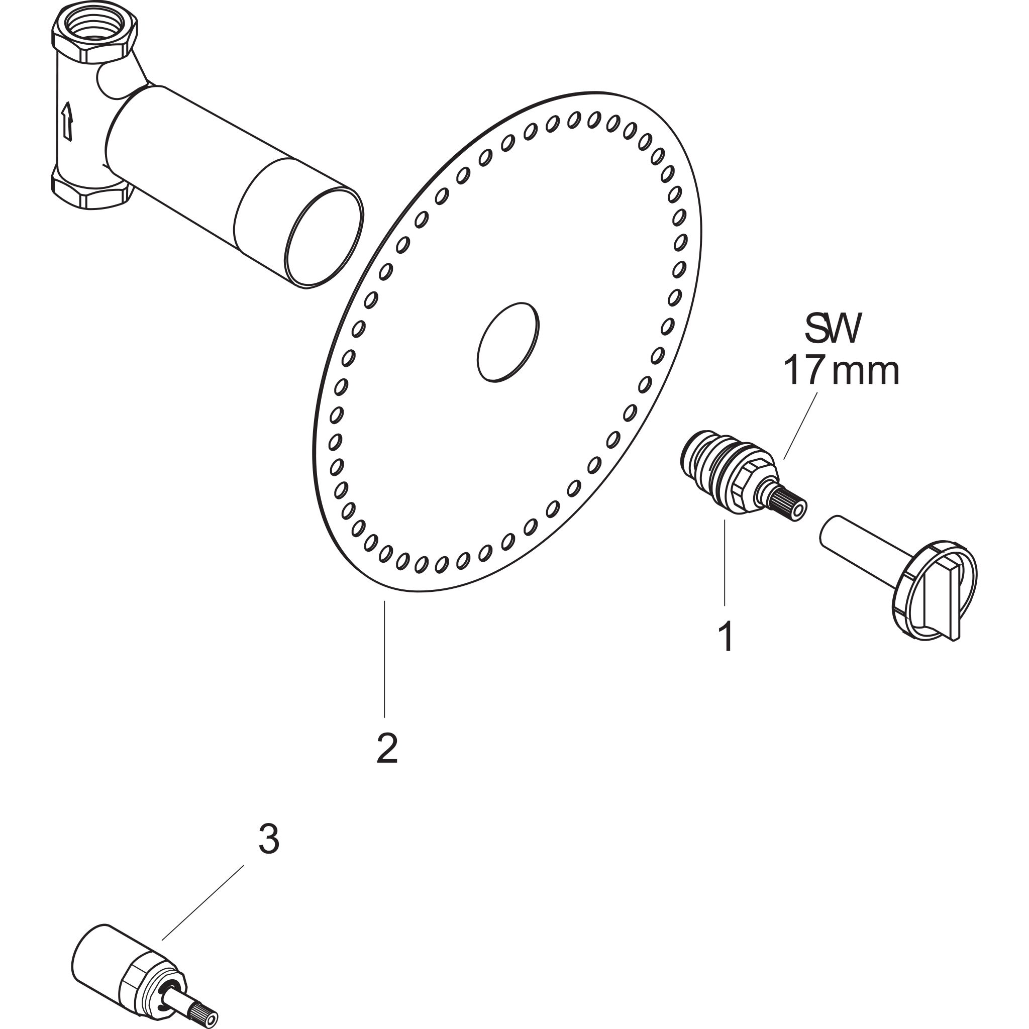 Sơ đồ phụ kiện Van khóa Hansgrohe 15973180