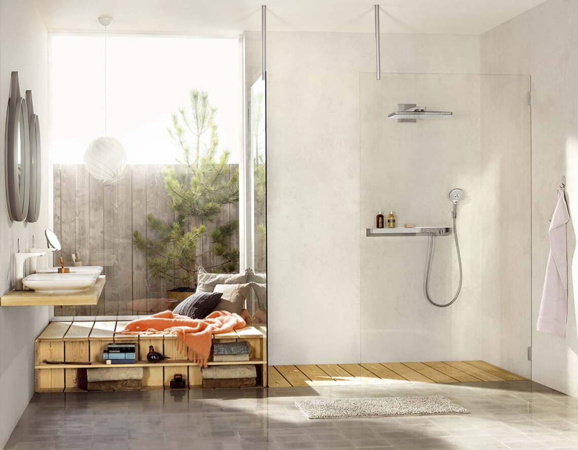 Lắp đặt âm tường Rainmaker Select của hansgrohe.