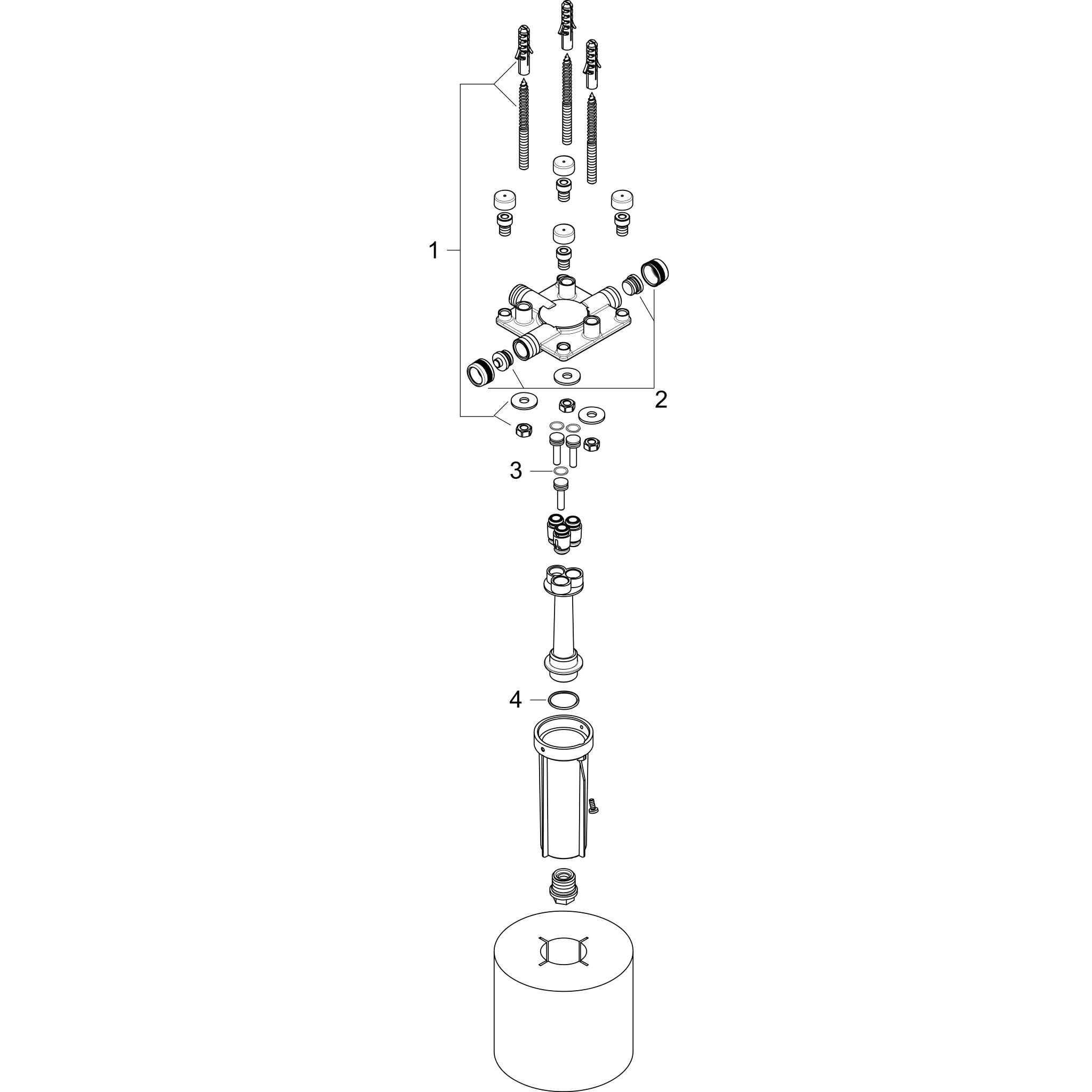 Sơ đồ phụ kiện Nối trần Hansgrohe Rainmaker Select 24010180