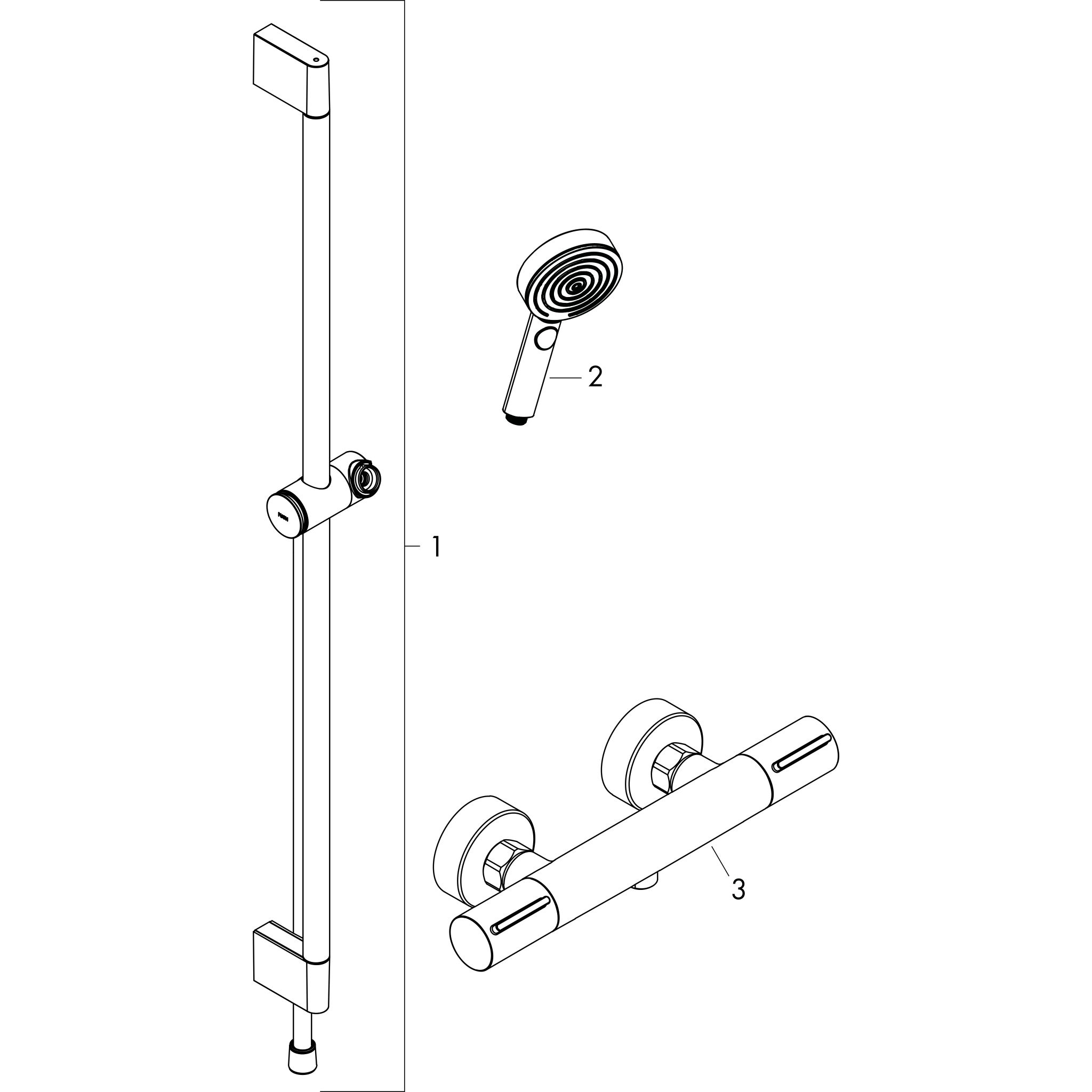 Sơ đồ phụ kiện Hệ thống vòi sen 105 3 tia thư giãn Hansgrohe Pulsify Select S 24271000 EcoSmart Chrome