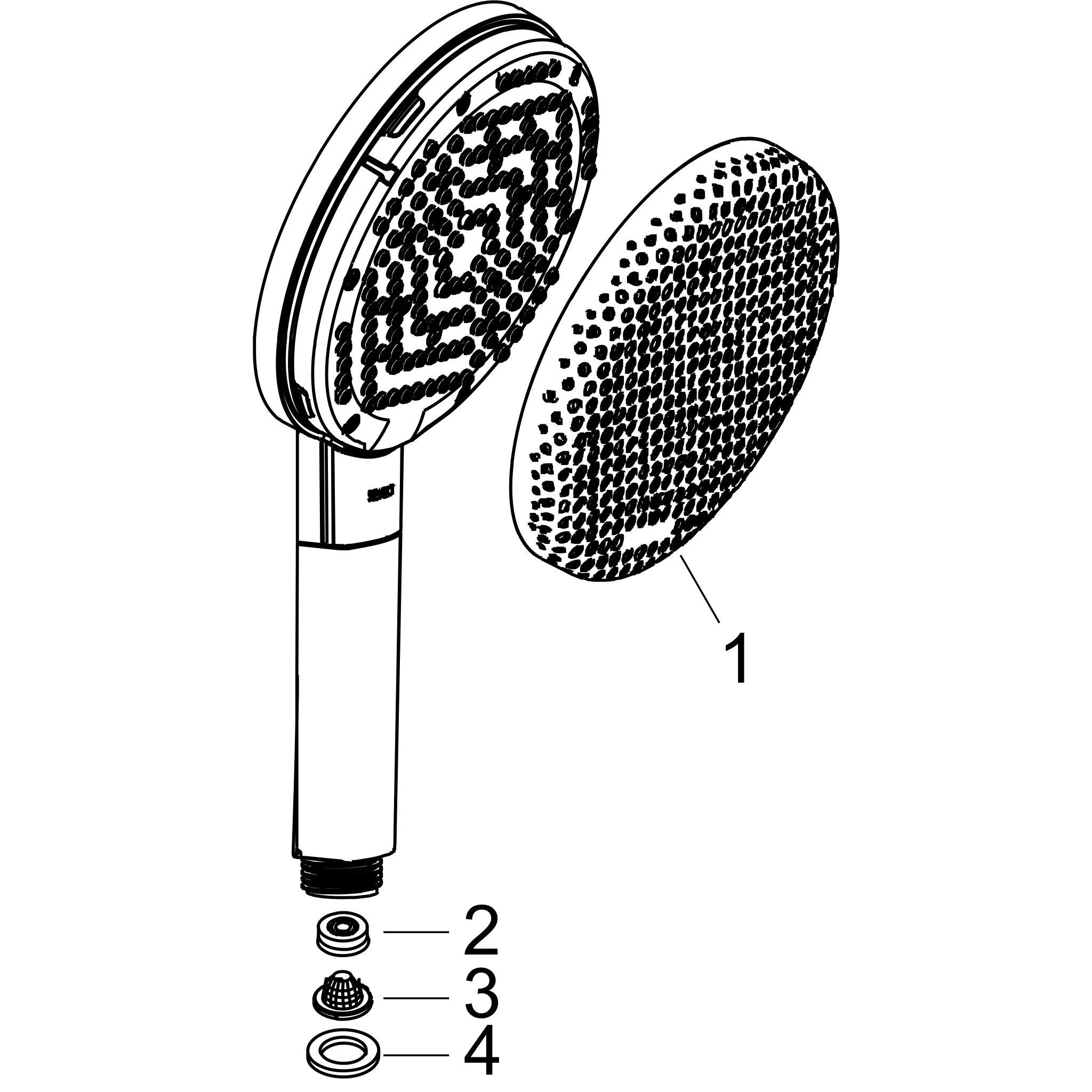 Sơ đồ phụ kiện Sen tay Hansgrohe Raindance Alive Select S 24511000 EcoSmart Chrome