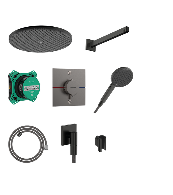 Bộ âm Hansgrohe Raindance Alive S 24630340 Brushed Black Chrome