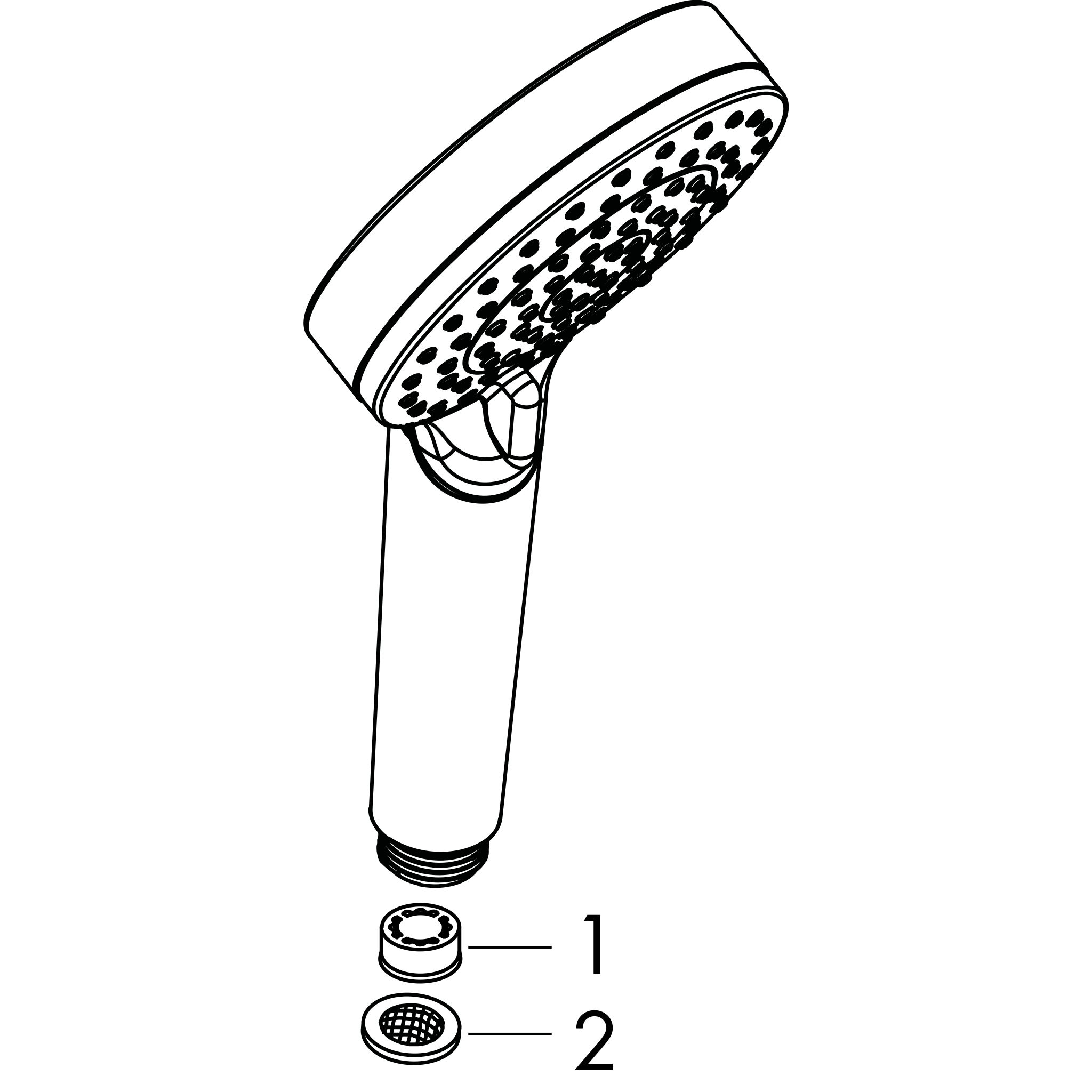 Sơ đồ phụ kiện Sen tay Hansgrohe Vernis Blend 26090000 EcoSmart+ Chrome