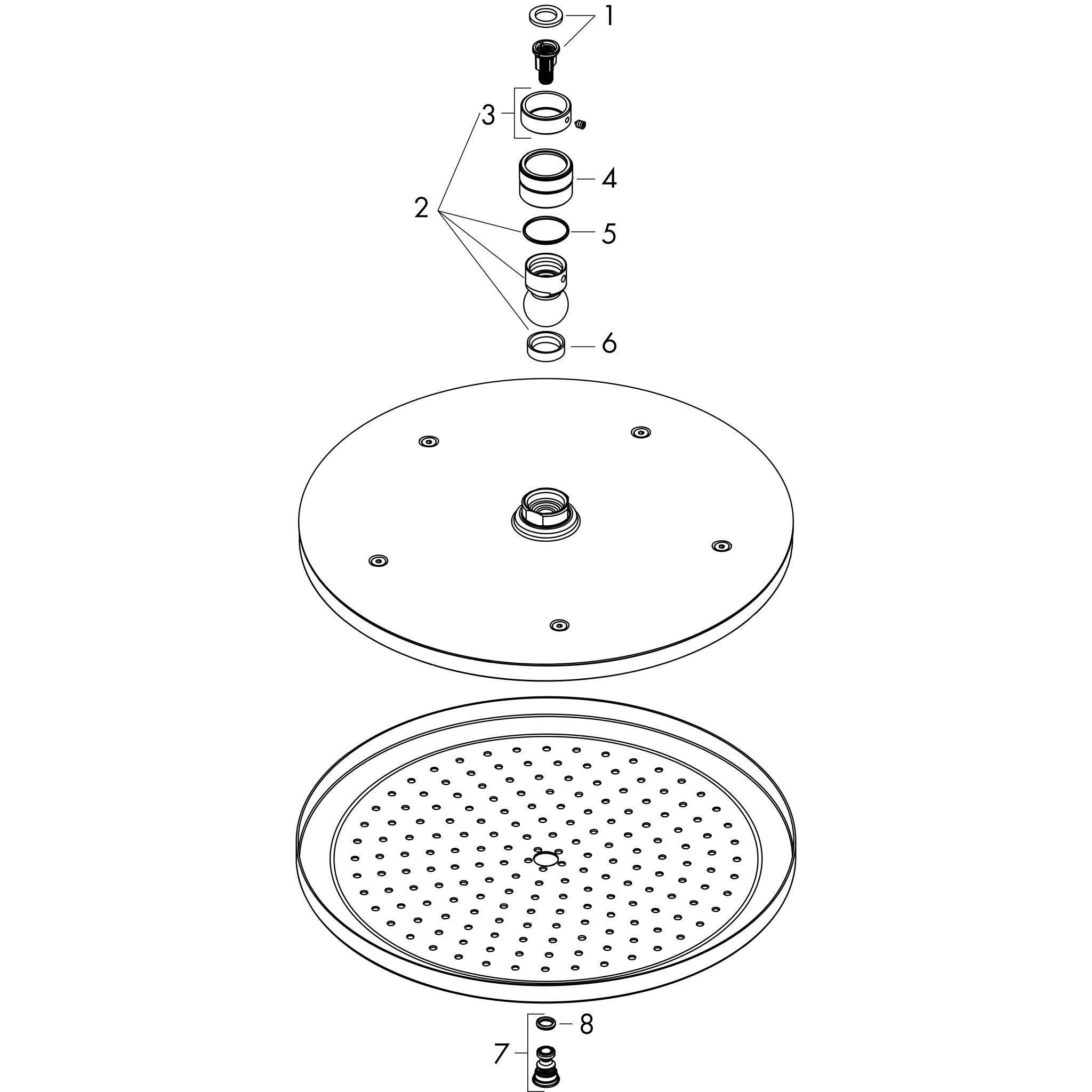 Sơ đồ phụ kiện Bát sen Hansgrohe Croma 26220000 Chrome