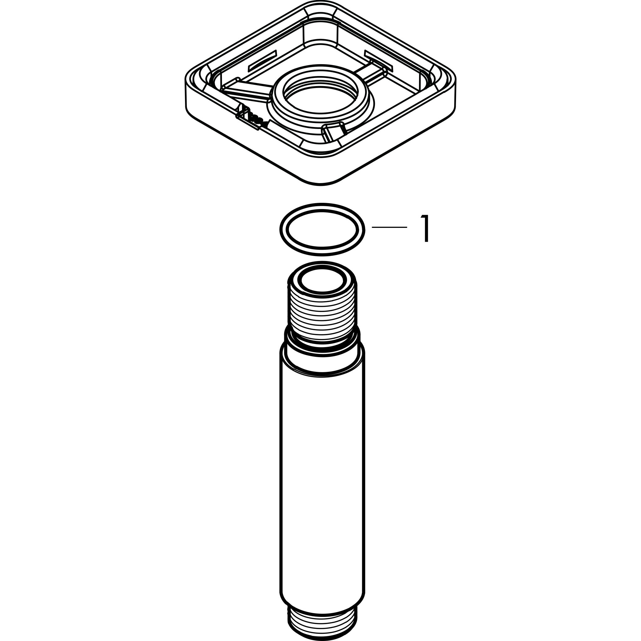Sơ đồ phụ kiện Nối trần Hansgrohe Vernis Shape 26406000 Chrome