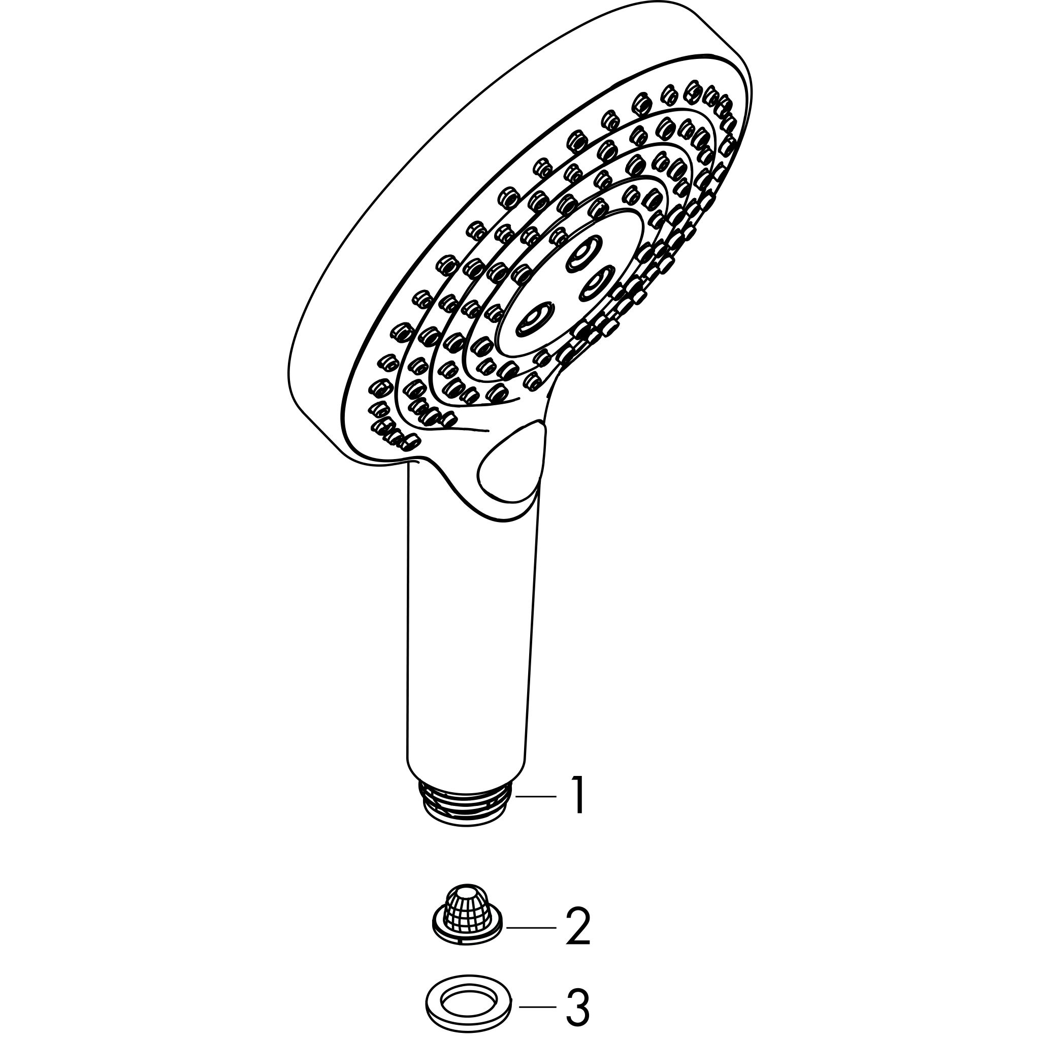 Sơ đồ phụ kiện Sen tay Hansgrohe Raindance Select S 26516000 EcoSmart+ PowderRain Chrome