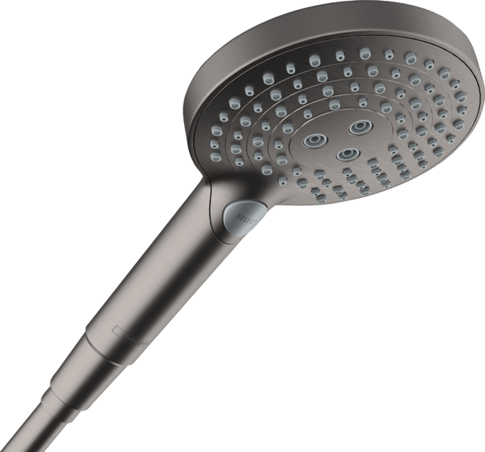 Bát sen cầm tay Hansgrohe Raindance Select S 26516340 EcoSmart+ PowderRain cờ-rôm đen xước