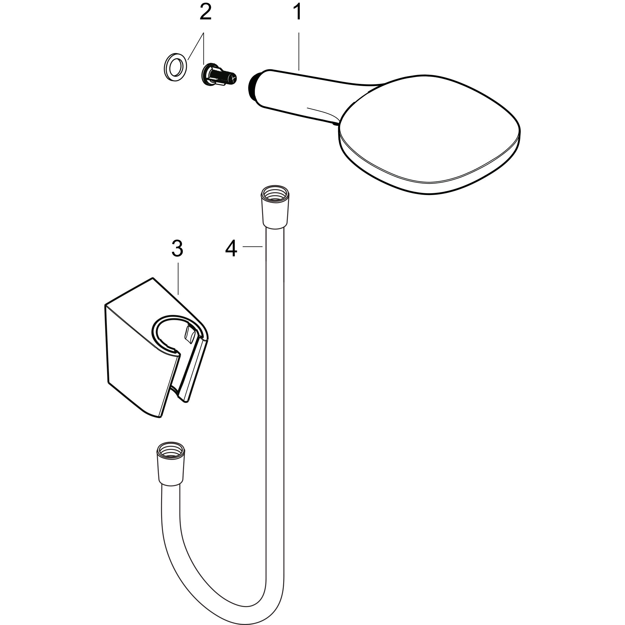 Sơ đồ phụ kiện Bộ tay sen kèm gác sen Hansgrohe Raindance Select E 26720000 Chrome