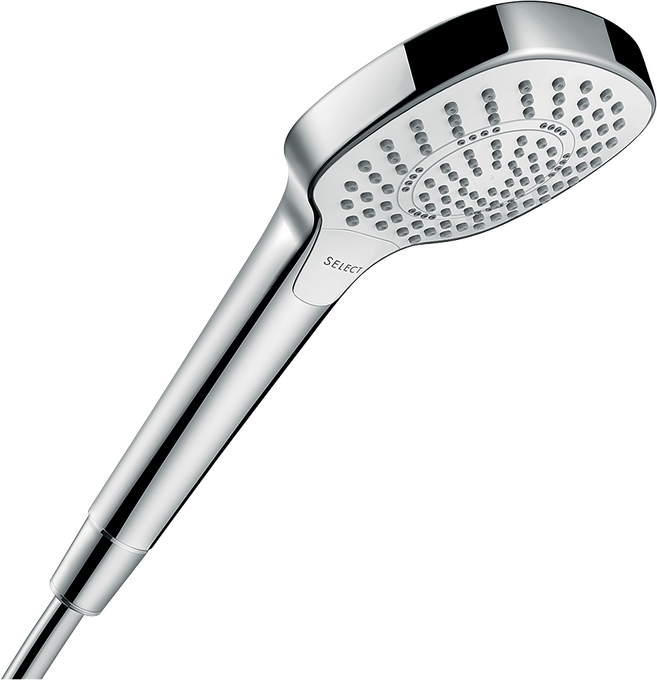 Sen tay Hansgrohe Croma Select E 26811400 EcoSmart White/Chrome