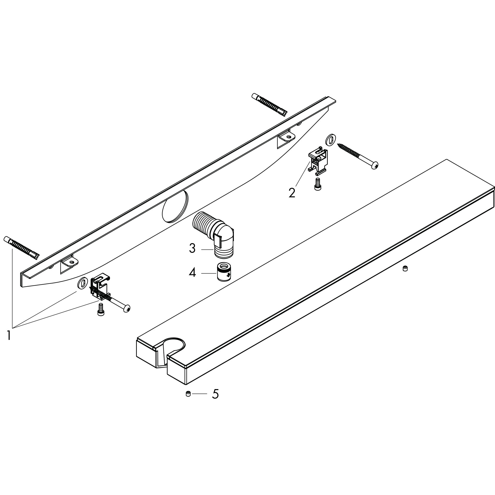 Sơ đồ phụ kiện Gác sen Hansgrohe Rainfinity 26843000 Chrome