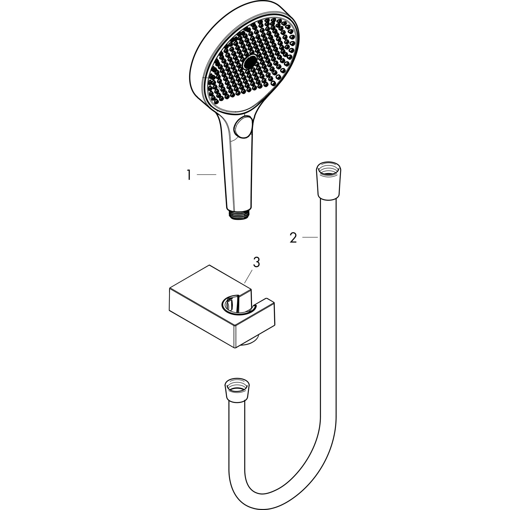 Sơ đồ phụ kiện Bộ tay sen kèm gác sen Hansgrohe Rainfinity 26851000 Chrome