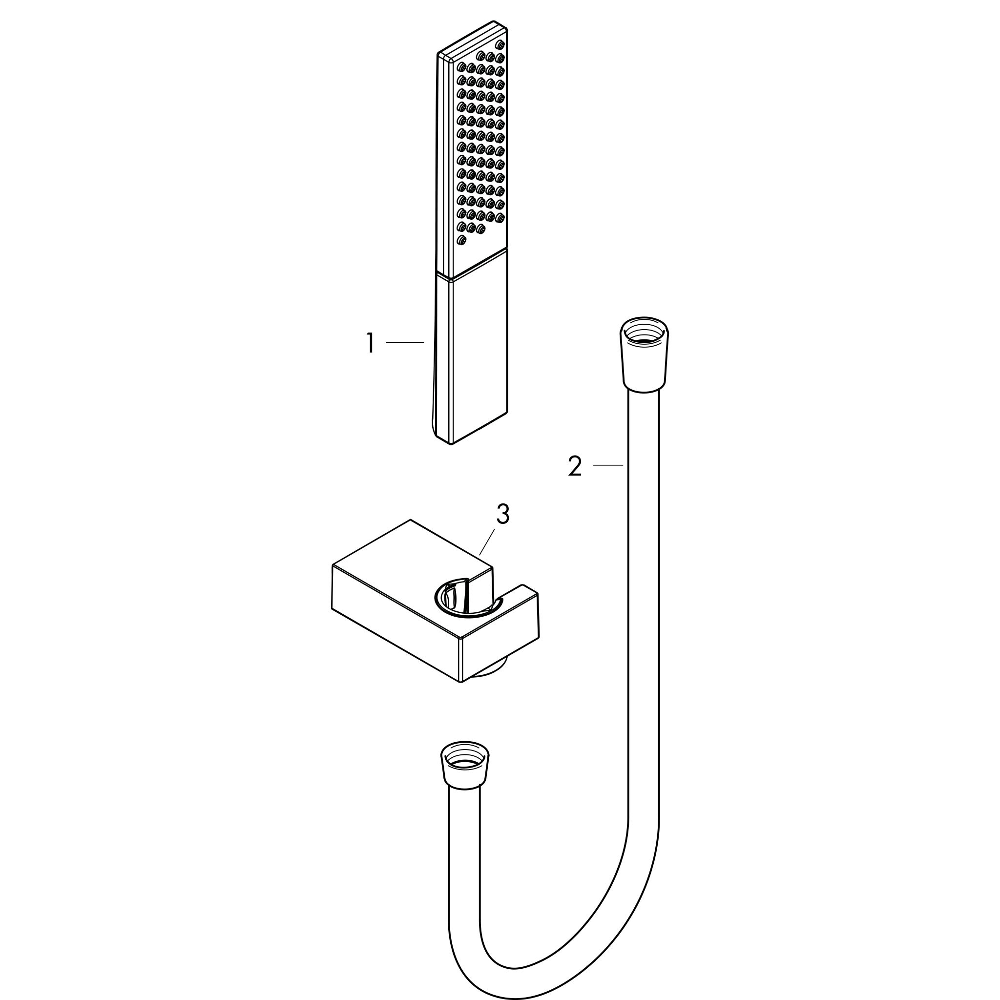 Sơ đồ phụ kiện Bộ tay sen kèm gác sen Hansgrohe Rainfinity 26856000 Chrome