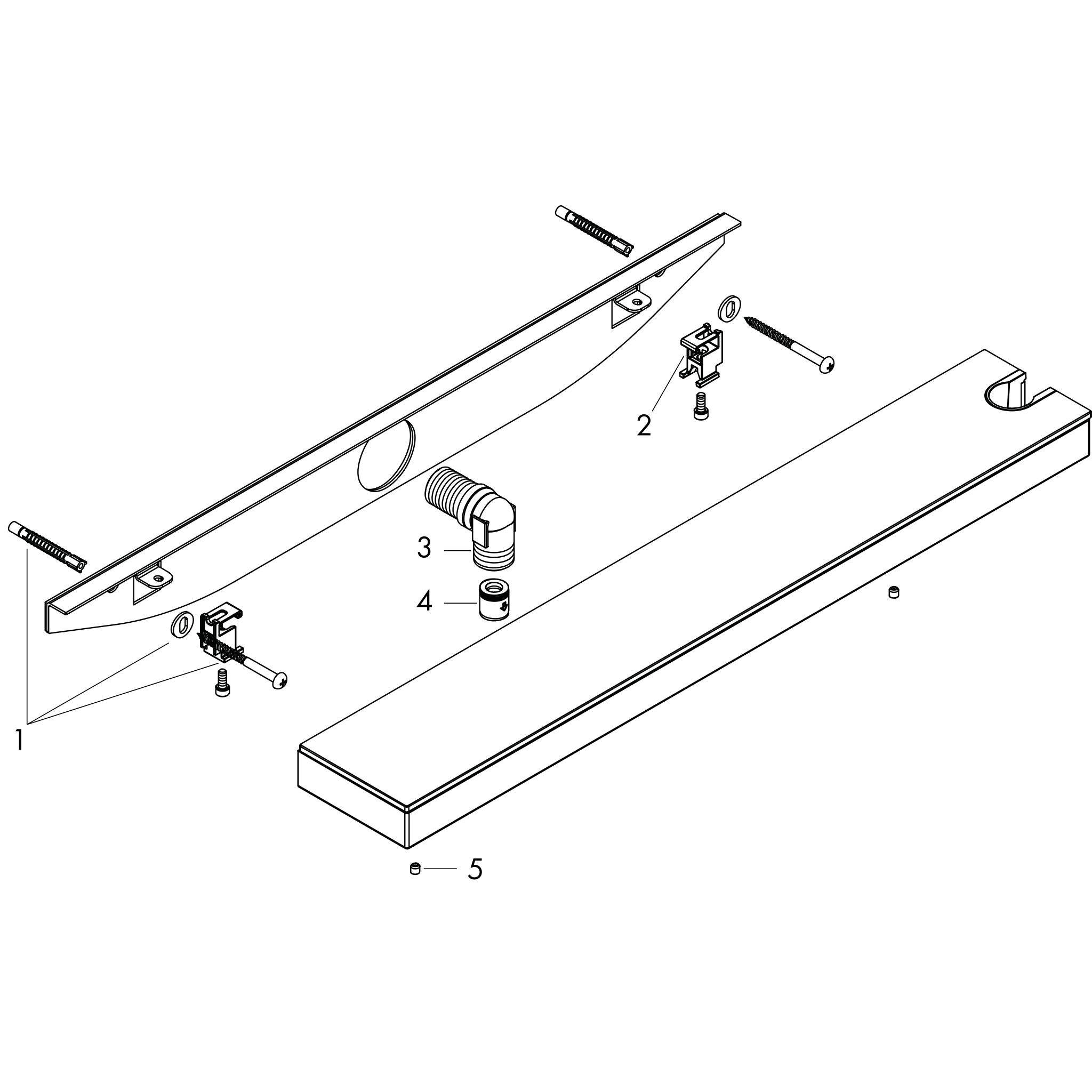 Sơ đồ phụ kiện Gác sen Hansgrohe Rainfinity 26858000 Chrome