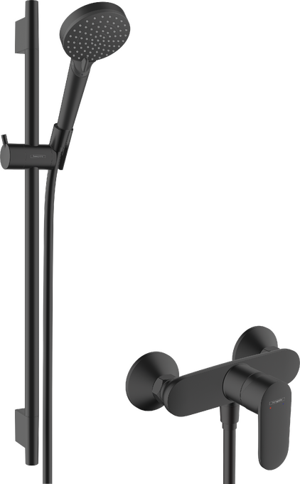 Hệ thống vòi sen lắp nổi 100 Vario Hansgrohe Vernis Blend 26958670 EcoSmart Matt Black