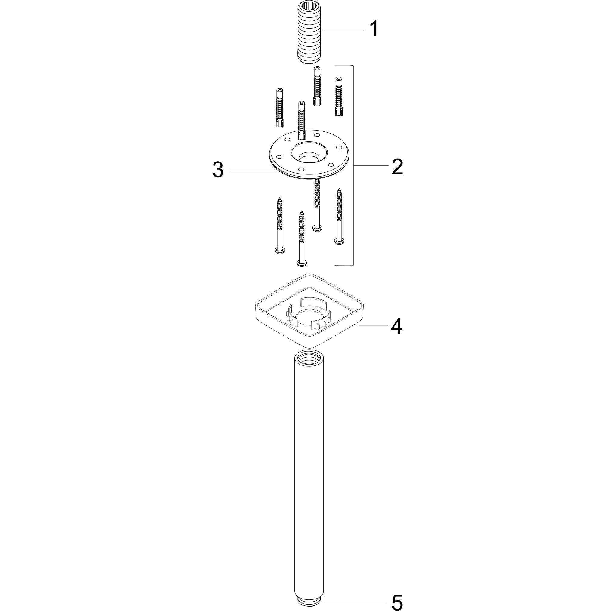 Sơ đồ phụ kiện Nối trần Hansgrohe 27388000 Chrome
