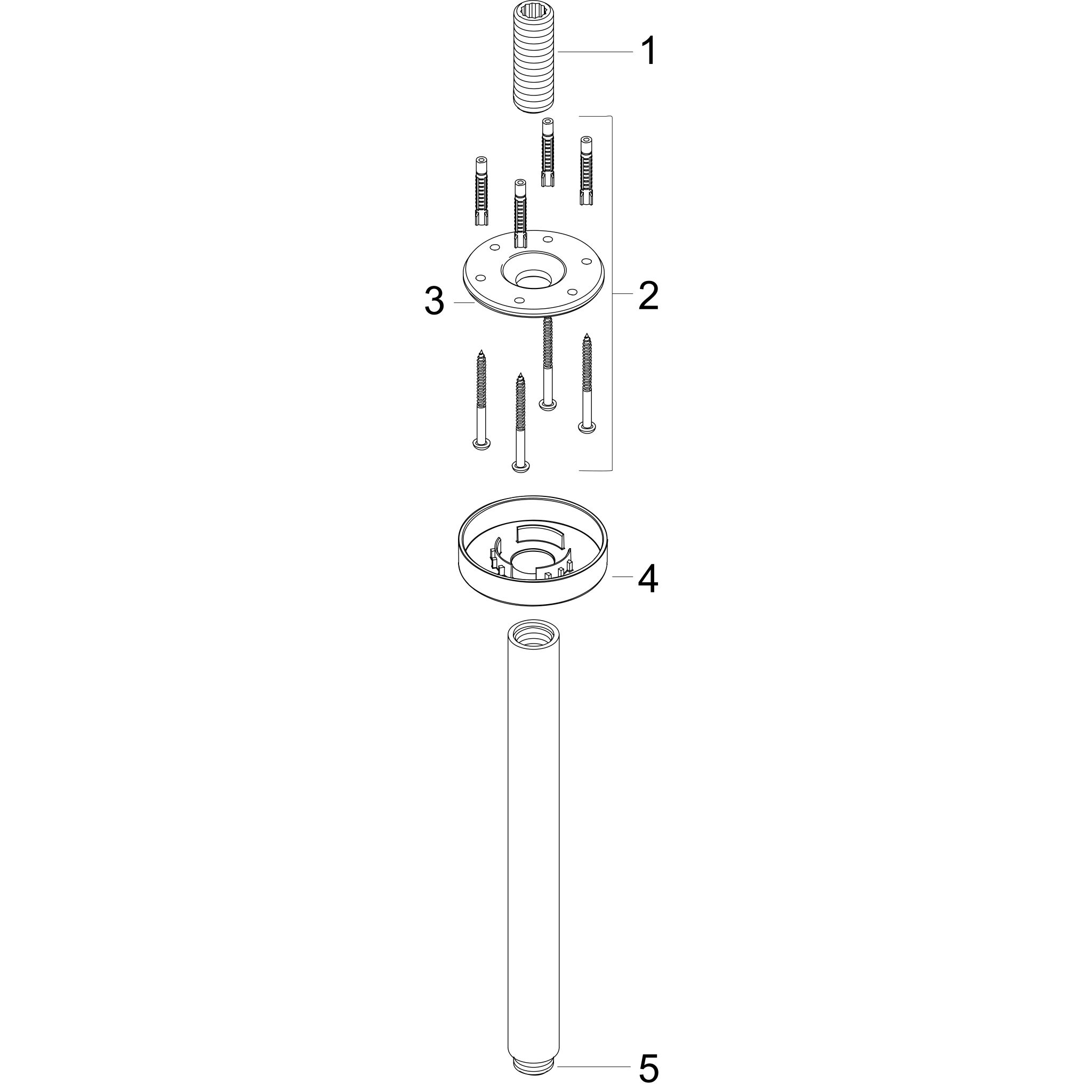 Sơ đồ phụ kiện Nối trần Hansgrohe 27389000 Chrome
