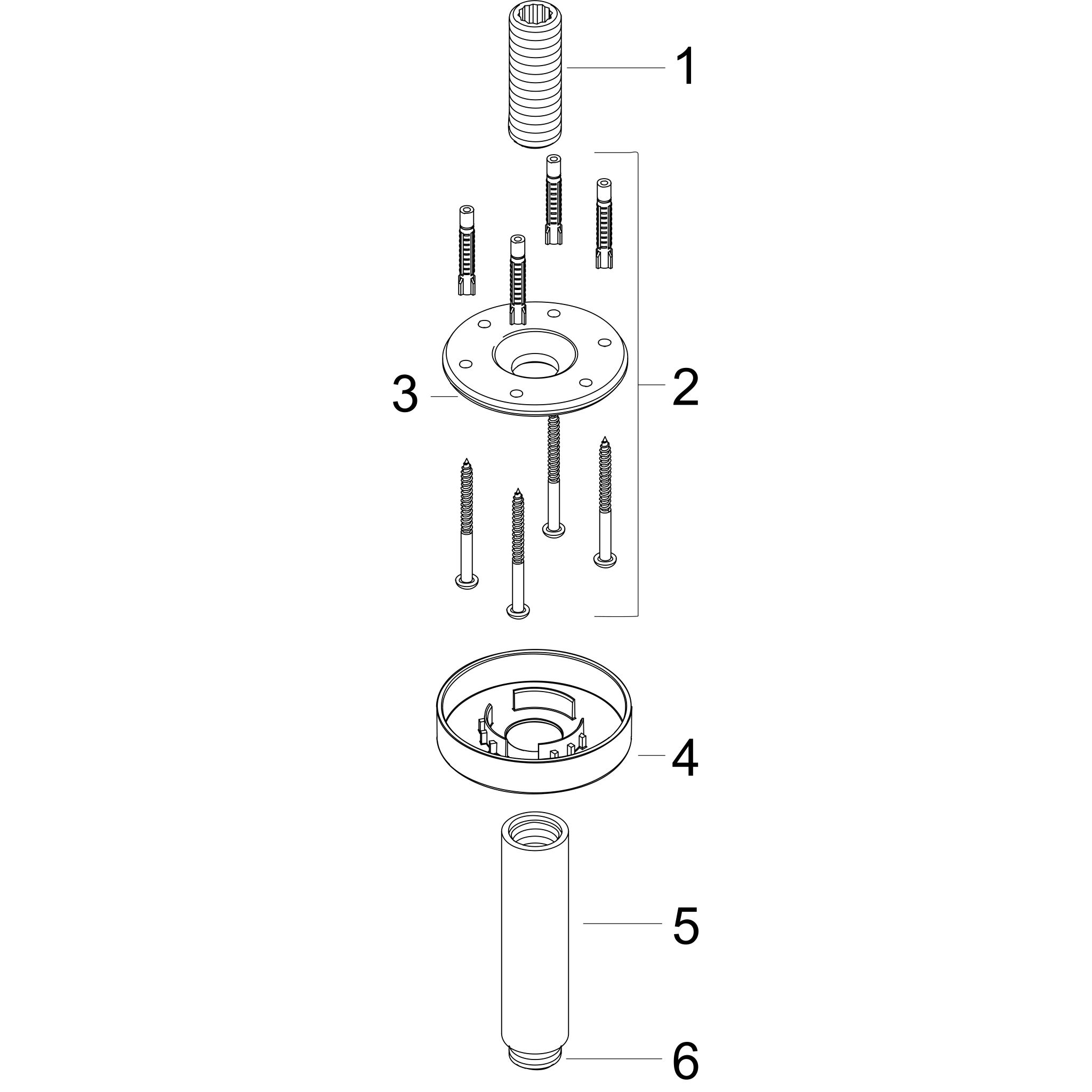 Sơ đồ phụ kiện Nối trần Hansgrohe 27393000 Chrome