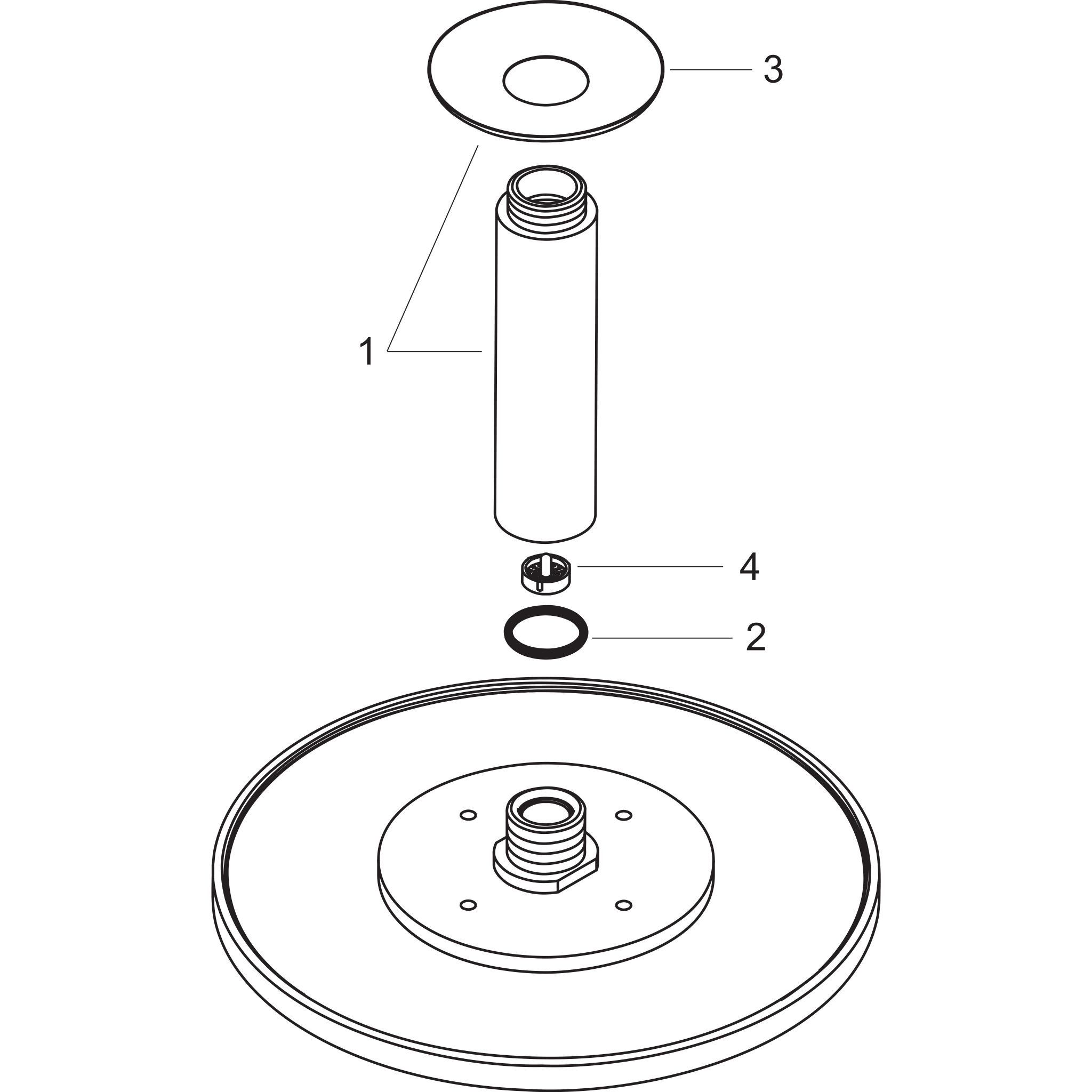 Sơ đồ phụ kiện Nối trần Hansgrohe Raindance S 27463000 EcoSmart Chrome