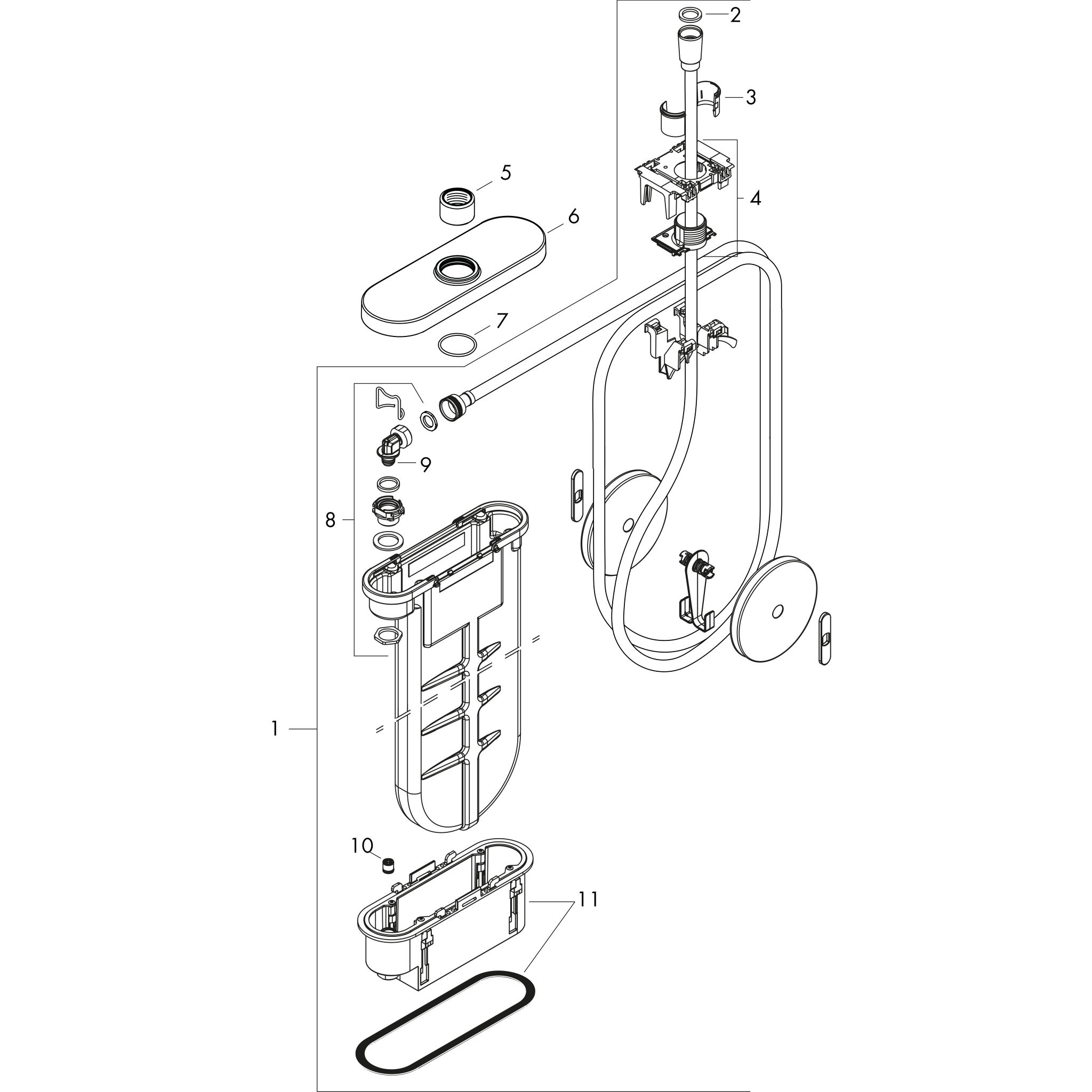 Sơ đồ phụ kiện Vòi sen Hansgrohe sBox 28020000 Chrome
