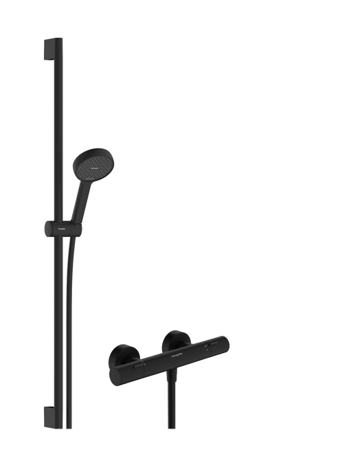 Hệ thống vòi sen lắp nổi 95 2 tia Hansgrohe Activera Select S 28086670 EcoSmart Matt Black