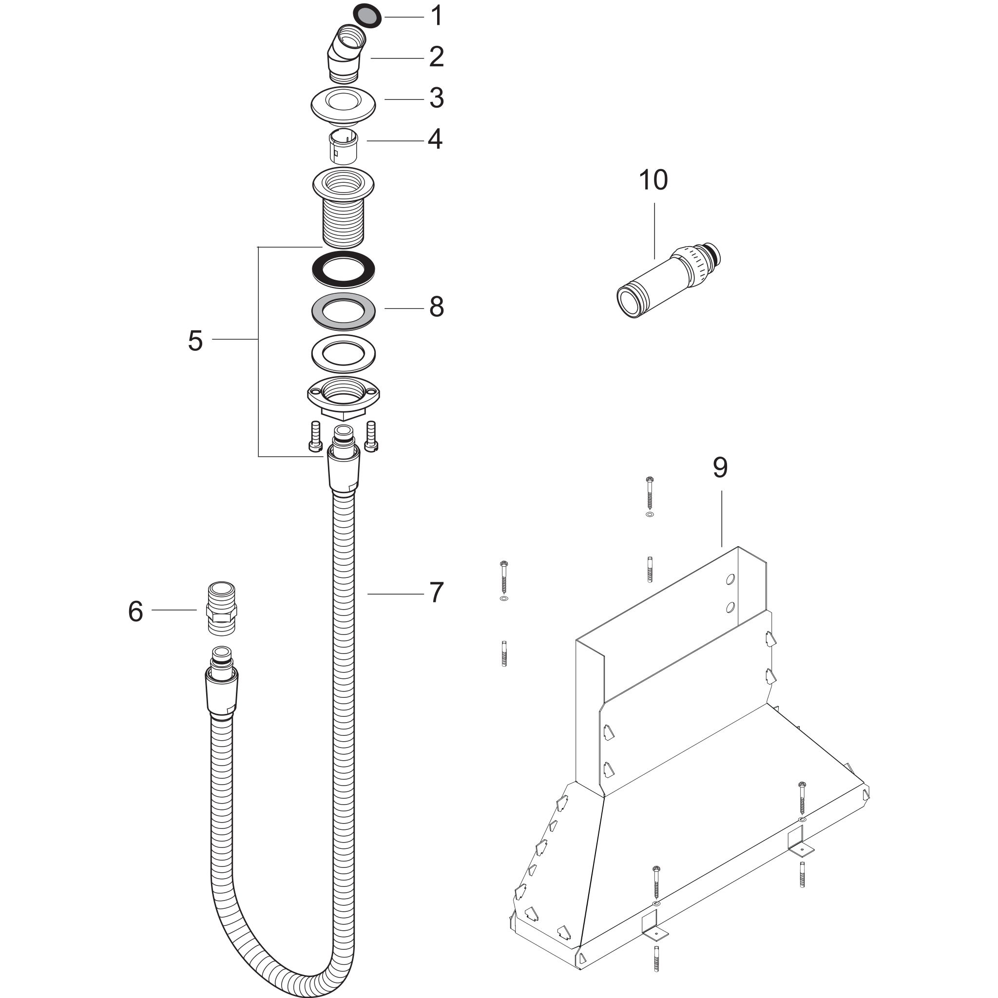 Sơ đồ phụ kiện Gác sen Hansgrohe 28307000 Chrome