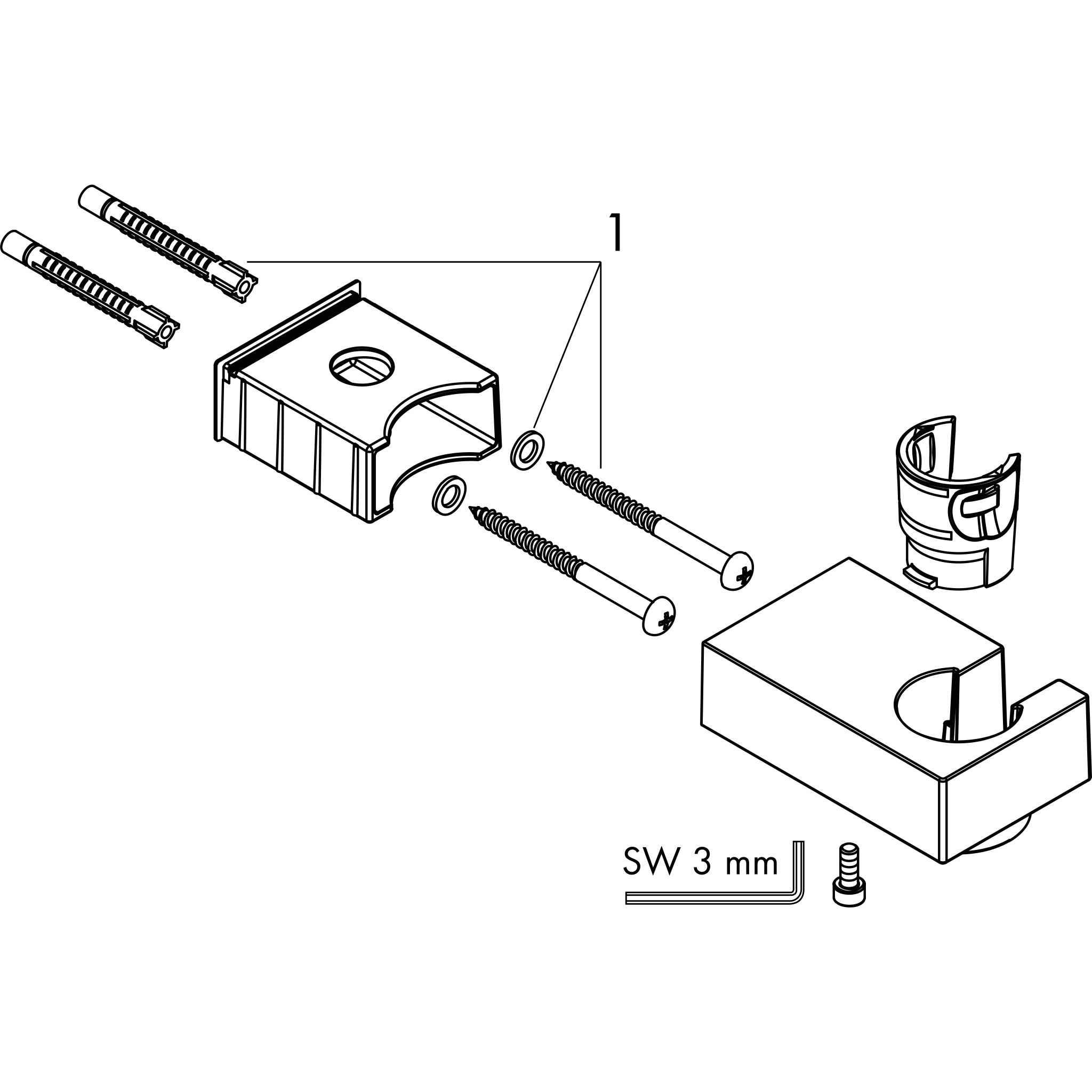 Sơ đồ phụ kiện Gác sen Hansgrohe 28387000 Chrome
